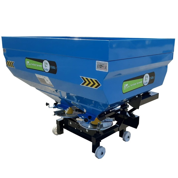 Masina de imprastiat ingrasaminte, MIG (azot) purtat Bufer, 1500 litri, disc dublu INOX