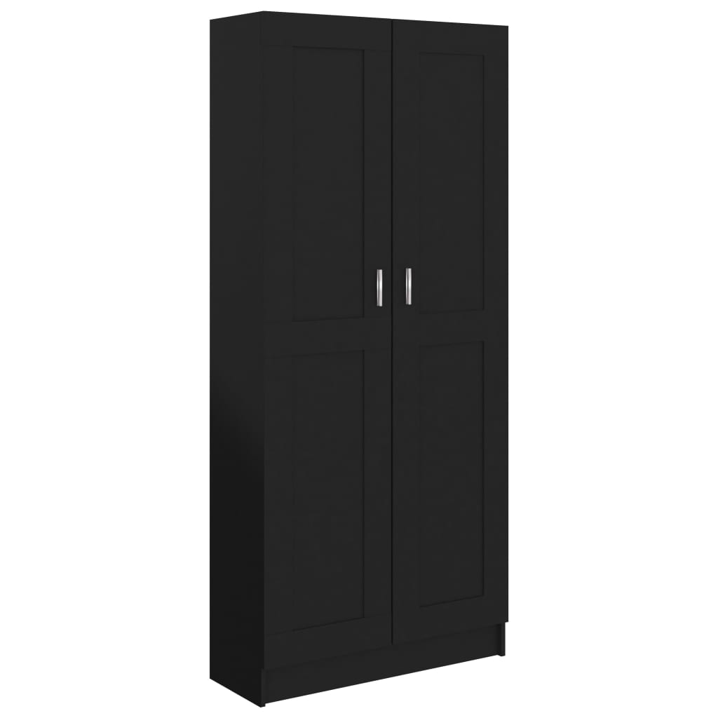 Biblioteca cu 5 rafturi, vidaXL, PAL, 82.5 x 30.5 x 185.5 cm, Negru
