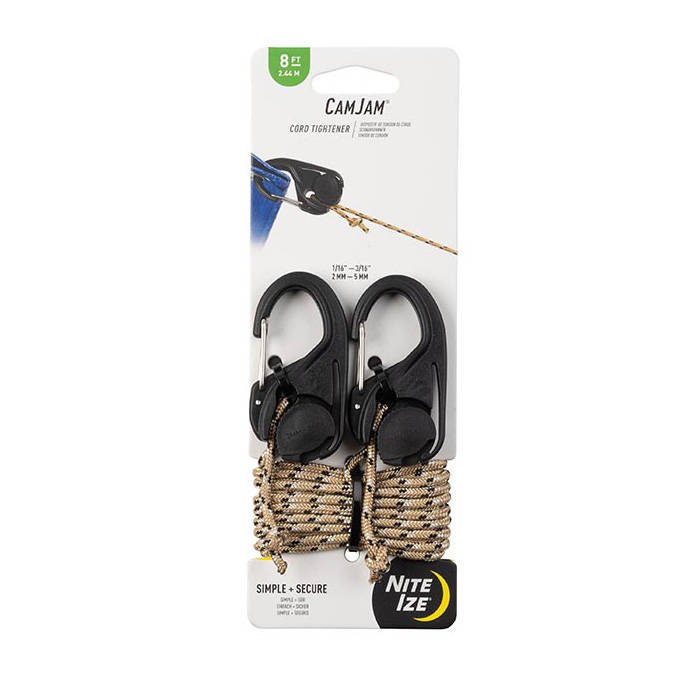 Nite Ize - CamJam Cord Tightener - pachet de 2buc cu franghie de 8ft