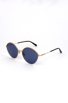 Max Mara, Ochelari de soare rotunzi cu rame metalice, Auriu/Maro, 58-17-140 Standard Max Mara, Ochelari de soare rotunzi cu rame metalice, Auriu/Maro, 58-17-140 Standard