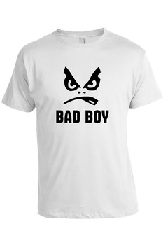 Tricou Personalizat Bad Boy, bumbac, alb/negru Tricou Personalizat Bad Boy, bumbac, alb/negru