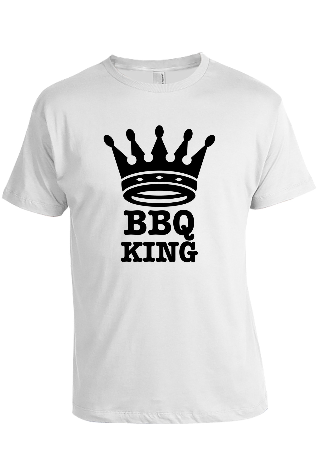 Tricou personalizat BBQ KING, bumbac, Alb
