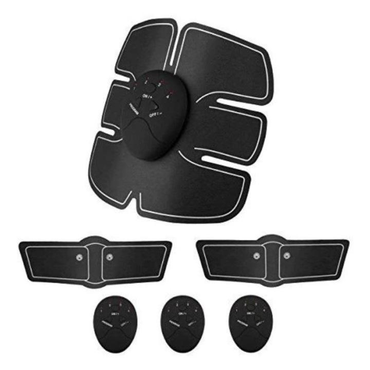 Centura Electrostimulare cu 3 piese, 6 moduri pentru exercitii, 10 trepte intensitate, negru Selling Depot ®