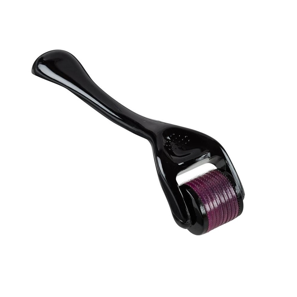 Aparat masaj facial dermaroller pentru regenerarea pielii, 1200 ace din titan, 0.50 mm, negru