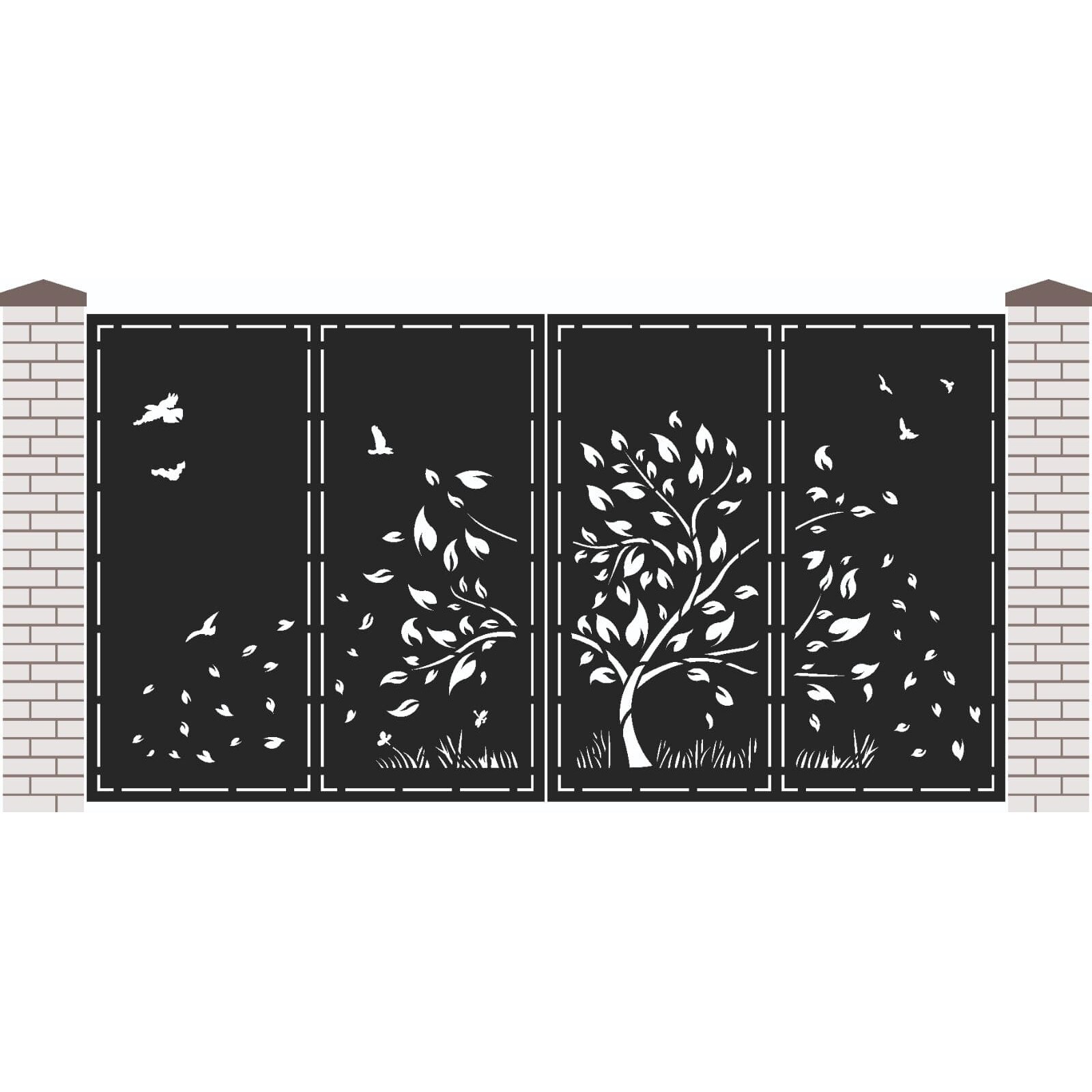 Poarta Acces Auto Tabla CNC Model Toamna 1, 330 x180 cm