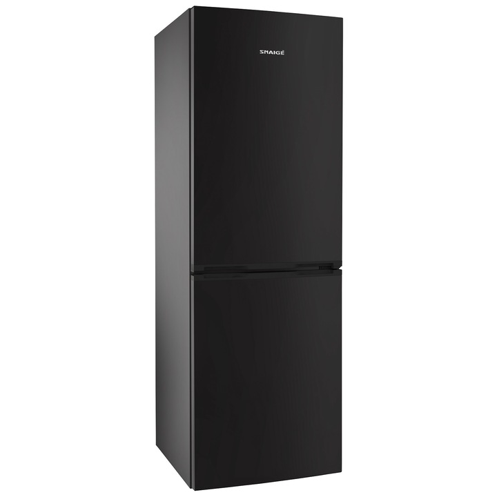Snaigé RF53SM-S5JJ, Kombinált Hűtőszekrény, 267 l,176x60x65 cm, FRESH INN rendszer, E energiaosztály, Led, Fekete szín