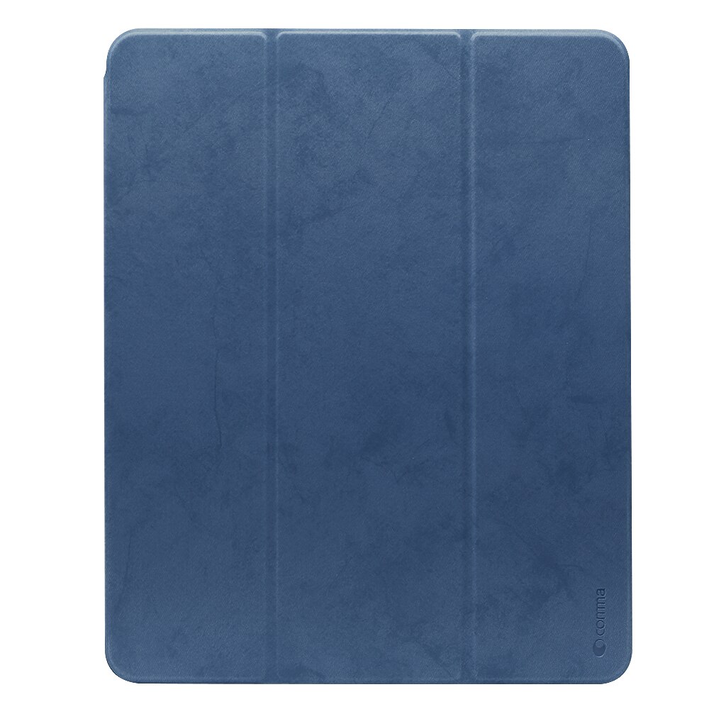 Husa Comma Leather Case compatibila cu iPad Pro 11 inch, Blue, (pencil slot)