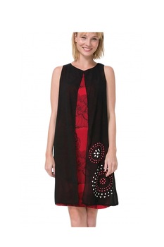 Rochie fara inchidere, Desigual 72V2ET0, Negru/Rosu, 36 Rochie fara inchidere, Desigual 72V2ET0, Negru/Rosu, 36