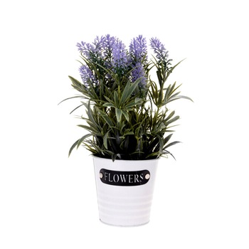 Levantica Artificiala Lila, in ghiveci Alb, 28x10 cm Levantica Artificiala Lila, in ghiveci Alb, 28x10 cm