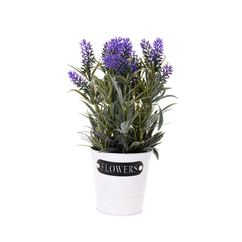Levantica Artificiala Mov, in ghiveci Alb, 28x10 cm
