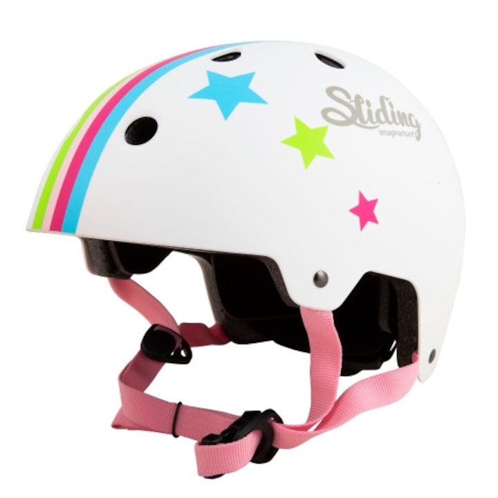 Casca protectie sport pentru copii Imaginarium Helmet Starry White, culoare alb, marime S, pentru role, trotineta, bicicleta, skateboard