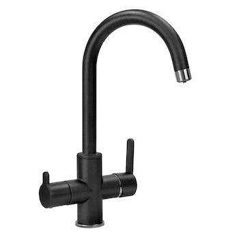 Baterie bucatarie 3 cai CookingAid THREE FLOW FLO60 apa rece / calda / filtru apa cu finisaj granit Negru Metalic Baterie bucatarie 3 cai CookingAid THREE FLOW FLO60 apa rece / calda / filtru apa cu finisaj granit Negru Metalic