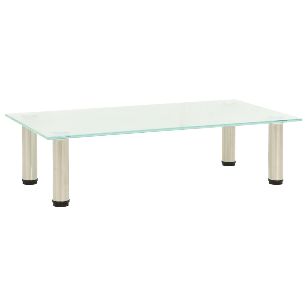 Comoda TV transparenta cu sticla securizata mata, vidaXL, Sticla, 60 x 35 x 17 cm, Transparent