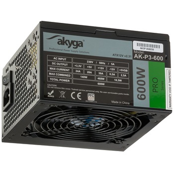 Sursa alimentare Akyga Pro ATX Power Supply 600W AK-P3-600 Fan12cm P8 5xSATA 2xPCI-E Sursa alimentare Akyga Pro ATX Power Supply 600W AK-P3-600 Fan12cm P8 5xSATA 2xPCI-E