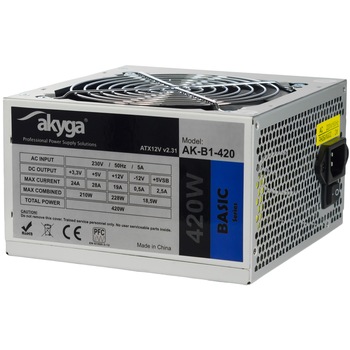 Sursa alimentare Akyga Basic ATX Power Supply 420W AK-B1-420 Fan12cm P4 3xSATA Sursa alimentare Akyga Basic ATX Power Supply 420W AK-B1-420 Fan12cm P4 3xSATA