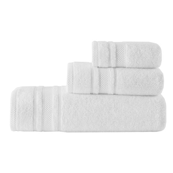 Set 3 prosoape Valeron, Soft, bumbac 100%, 550 g/m2, maini 30 x 50 cm, fata 50 x 90 cm, baie 90 x 150 cm, calitate premium, alb