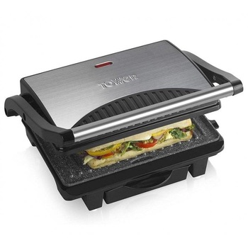 Grill Electric Tower T27009, Putere 1000W, Placi cu Ceramica si Piatra, 40% Mai Putine Grasimi, Tava scurgere, Capacitate 5 portii Grill Electric Tower T27009, Putere 1000W, Placi cu Ceramica si Piatra, 40% Mai Putine Grasimi, Tava scurgere, Capacitate 5 portii