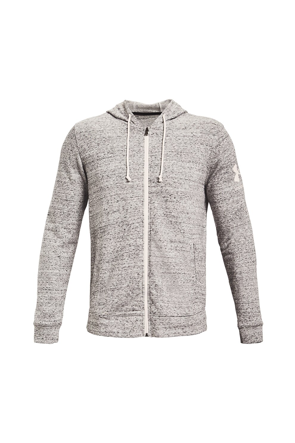 Under Armour, Hanorac din material terry cu fermoar Rival, Gri