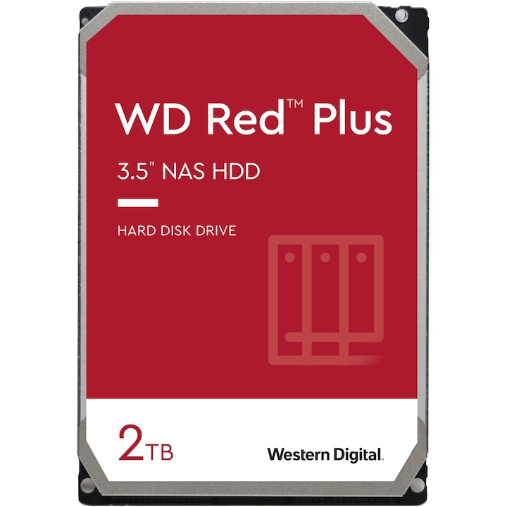 WD Red™ Plus 2TB Merevlemez, 7200RPM, 128MB cache, SATA-III
