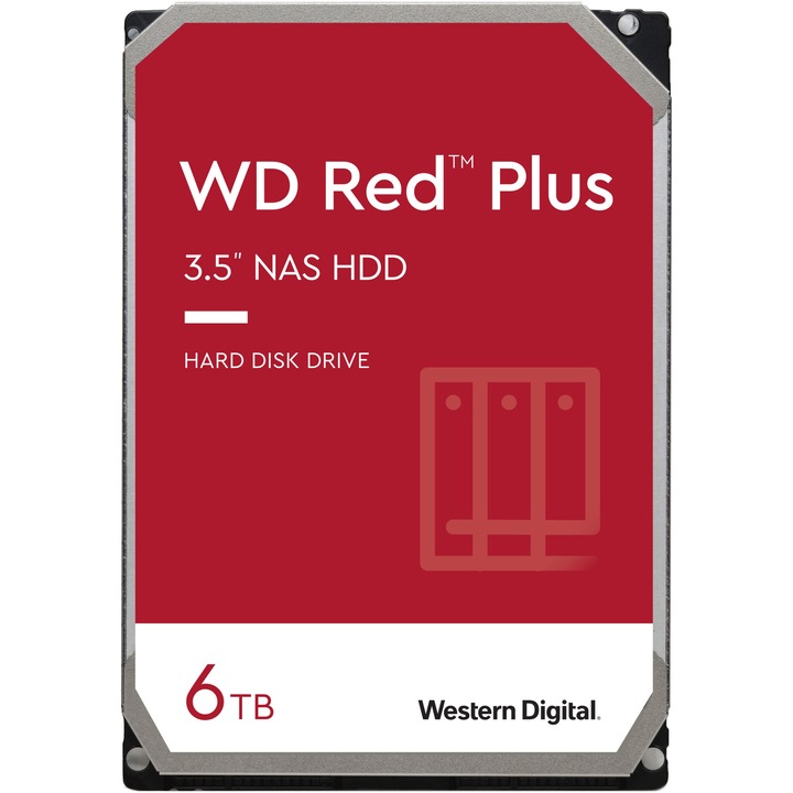 HDD WD Red™ Plus 6TB, 5640RPM, 128MB cache, SATA-III