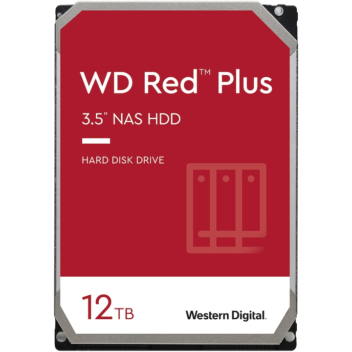 Хард Диск WD, 3.5", 12 TB, SATA III, 7200 об/мин, 256 MB, Червен