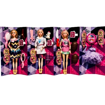 Set 3 papusi, Vogue, cu haine si accesorii, 30 cm Set 3 papusi, Vogue, cu haine si accesorii, 30 cm