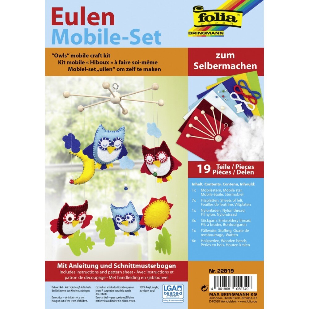 Set creativ carusel Bufnite, 19 piese, Folia