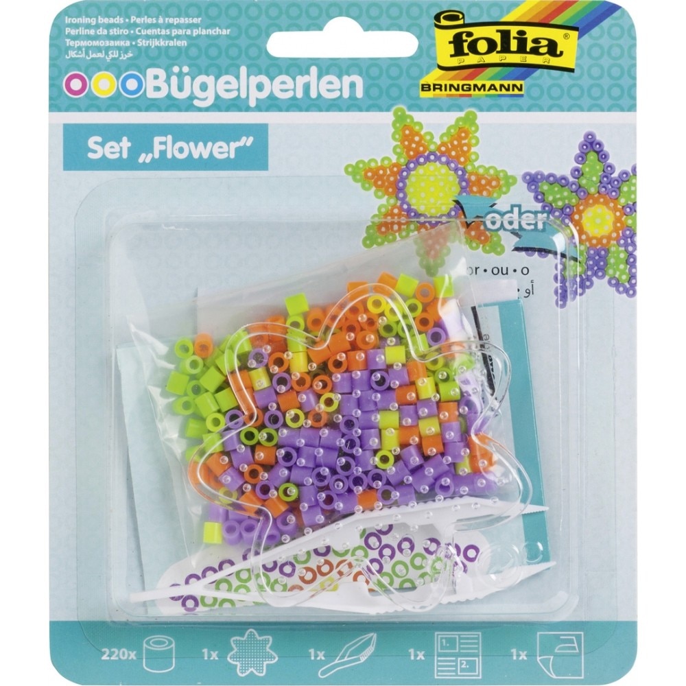 Set creativ Flower cu margele de calcat si suport floare, Folia