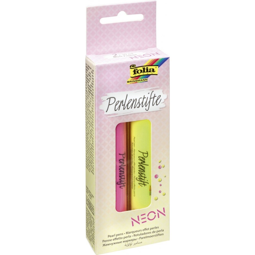 Set Pearlmarker neon roz si galben, cu efect 3D, Folia