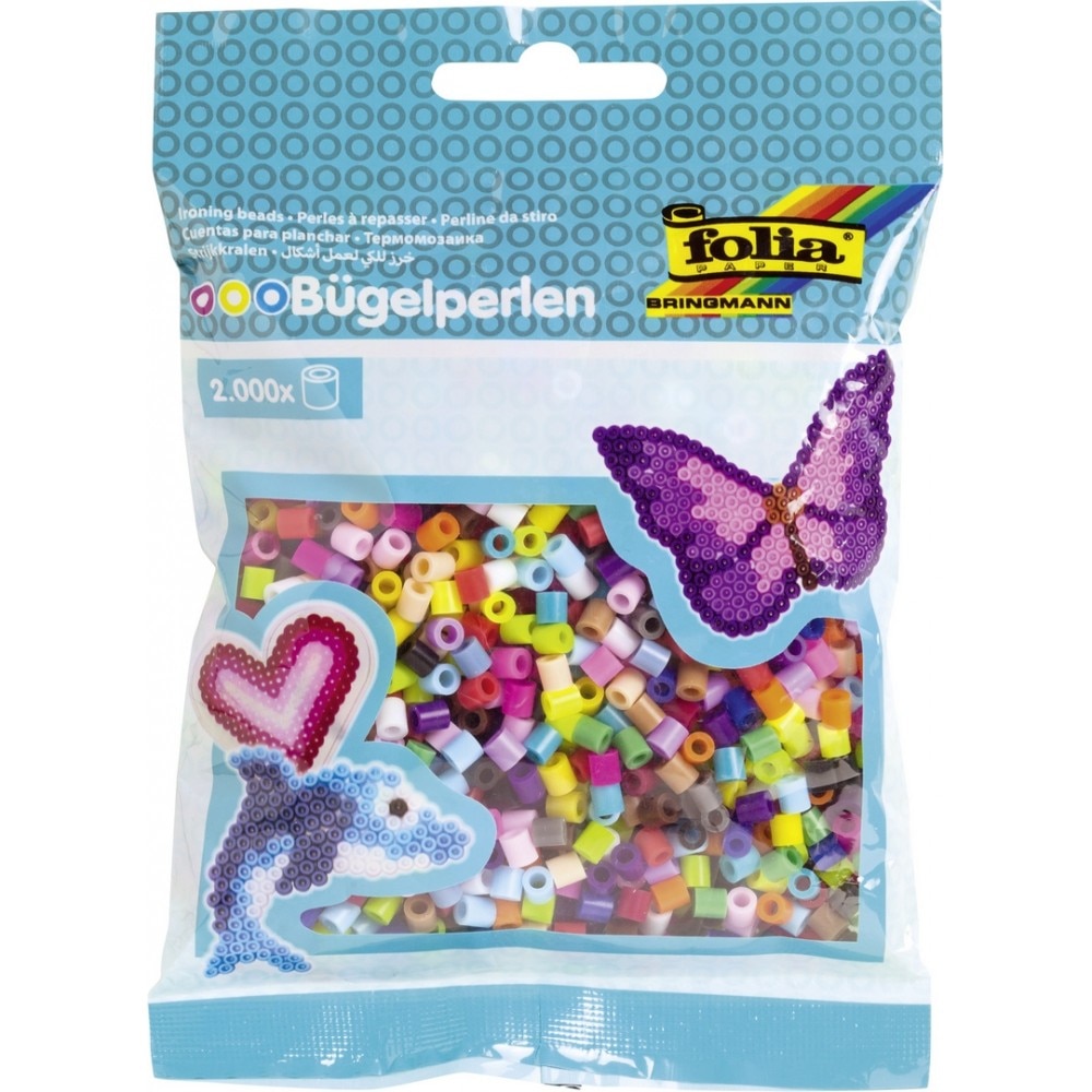 Set margele de calcat 2000 piese, 22 culori asortate, Folia