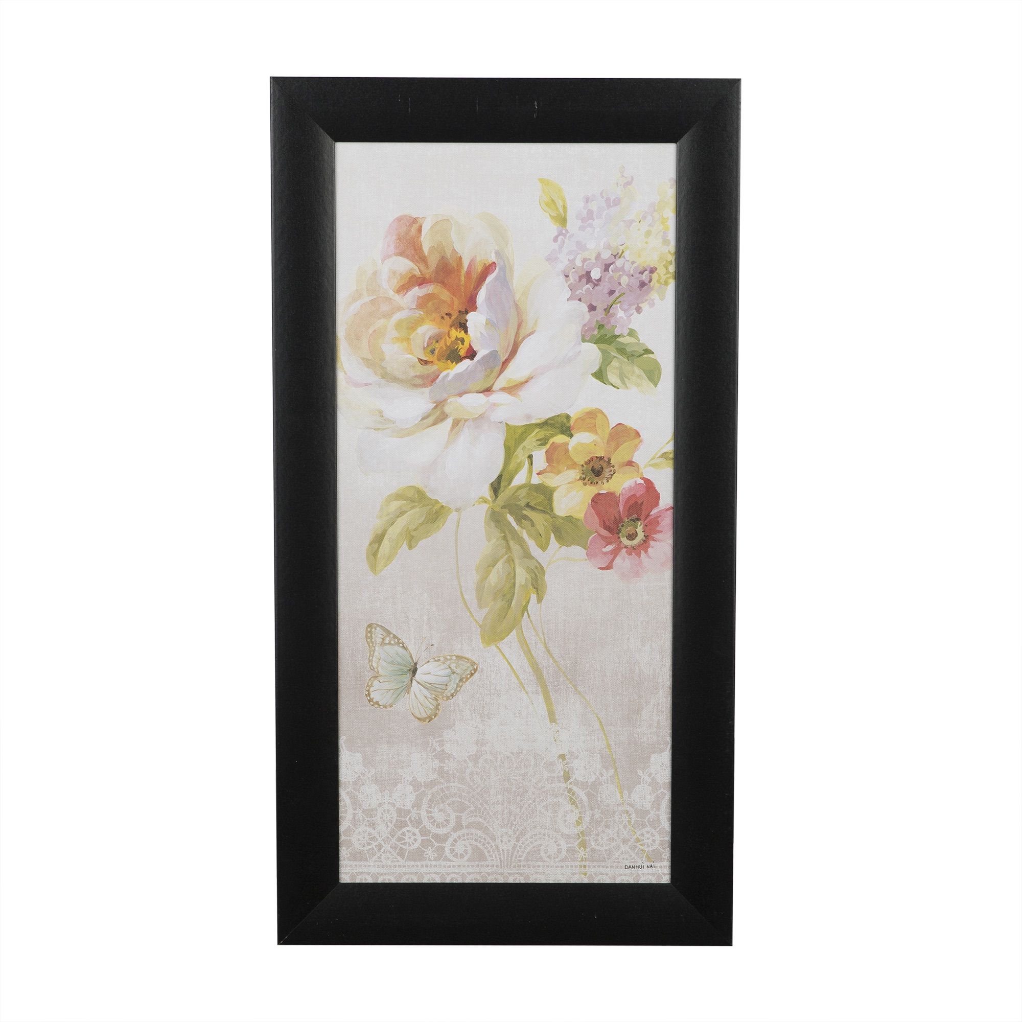 Tablou,model magnolie si alte flori,multicolor,23 x 49 cm