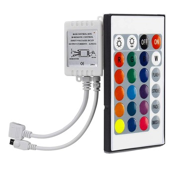 Controler Dinamic AKU cu Telecomanda pentru Banda LED RGB, cu 24 Taste AK44233 Controler Dinamic AKU cu Telecomanda pentru Banda LED RGB, cu 24 Taste AK44233