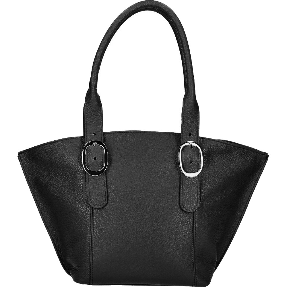 Geanta Terri din piele naturala pentru femei, negru