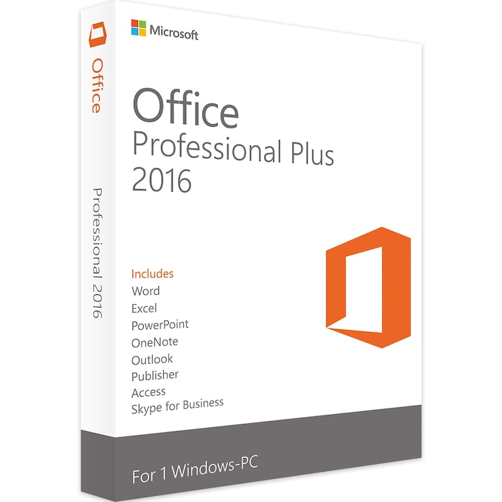 Microsoft Office 2016 Professional Plus 32/64 bit Retail Medialess
