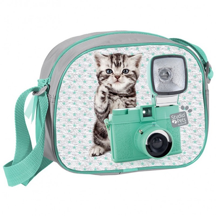 Чанта за рамо Paso Kitten 24x19x8 см Мента/Сиво