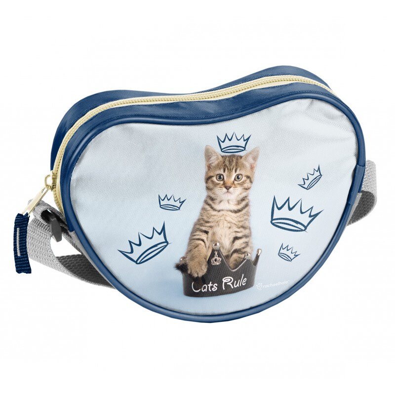 Geanta umar inimioara bleu Cats Rules Paso 17x15x5 cm Bleu