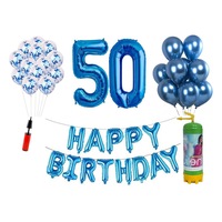 set 37 baloane happy birthday aniversare 50 ani cifre folie 100 cm albastru  butelie de heliu imagen 24_0_
0