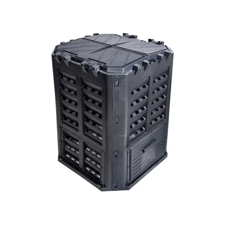 Compostor 360 litri, negru, 689 x 689 x 839 mm
