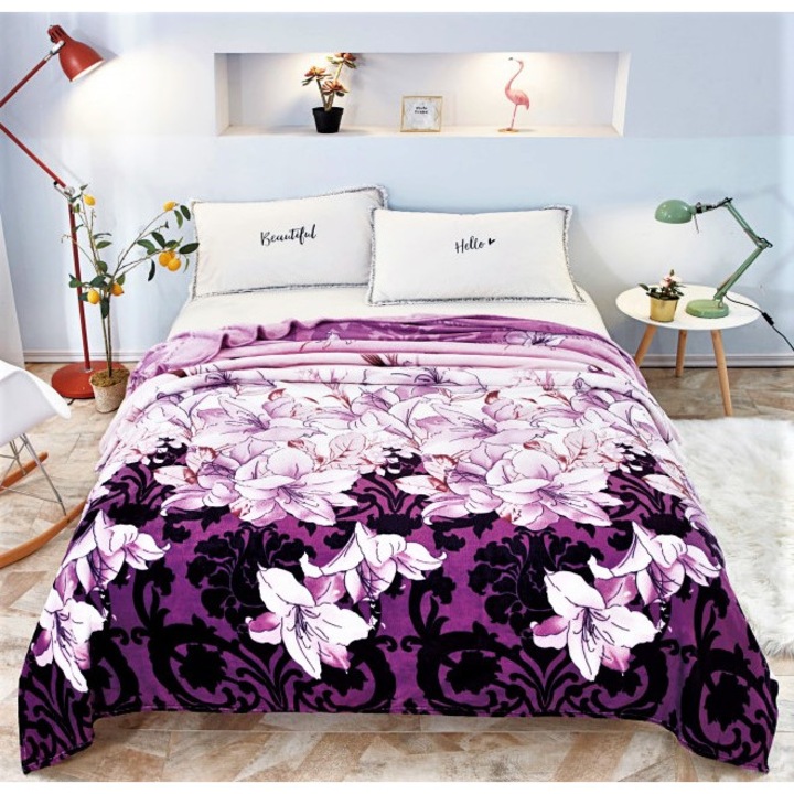 Пухкаво одеяло Cocolino, Двойно легло, 200x230 см, Люляково лилаво