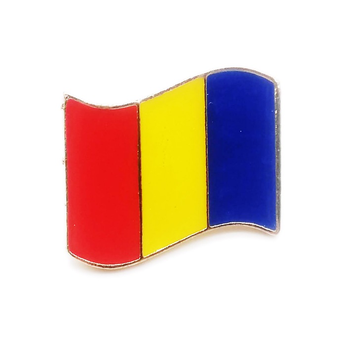Insigna steag Romania, 2.5 x 1.7 cm, Vision
