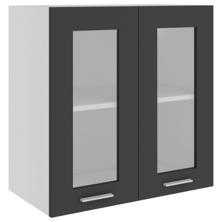 vidaXL szürke forgácslap konyhaszekrény űveges ajtóval 60 x 31 x 60 cm