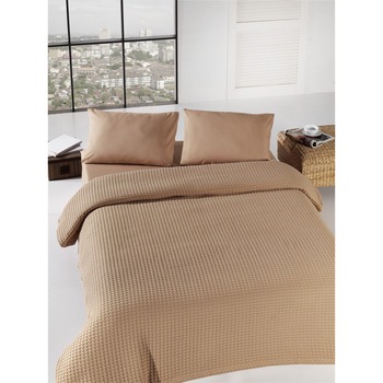 Cuvertura subtire bumbac 100%, 2 persoana, 200 x 235 cm, Eponj Home, Diafan Maro Cuvertura subtire bumbac 100%, 2 persoana, 200 x 235 cm, Eponj Home, Diafan Maro