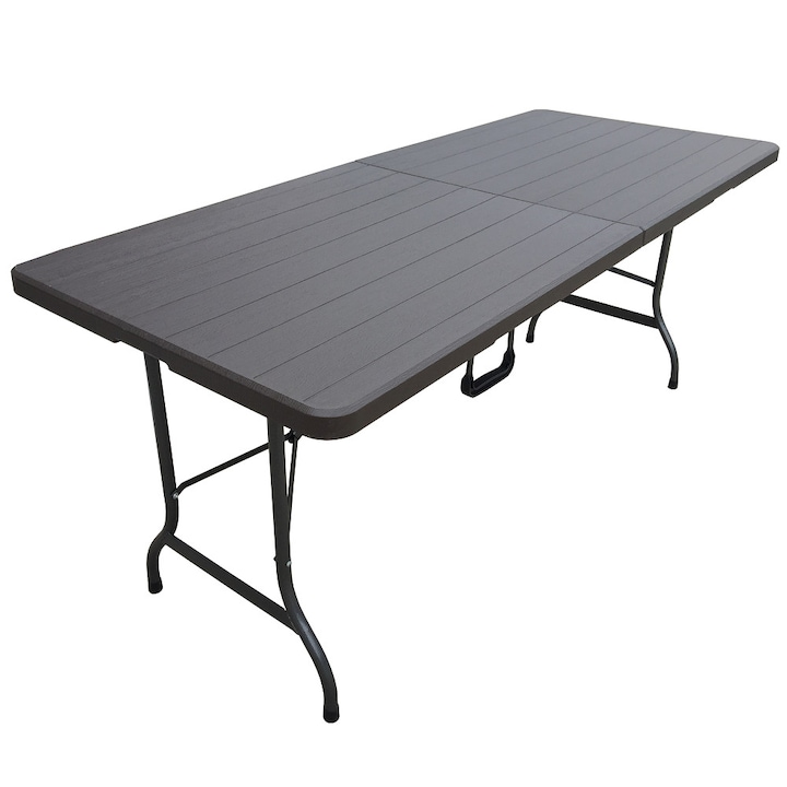 Masa pliabila Culinaro 180x76cm tip valiza pentru curte,gradina sau camping maro