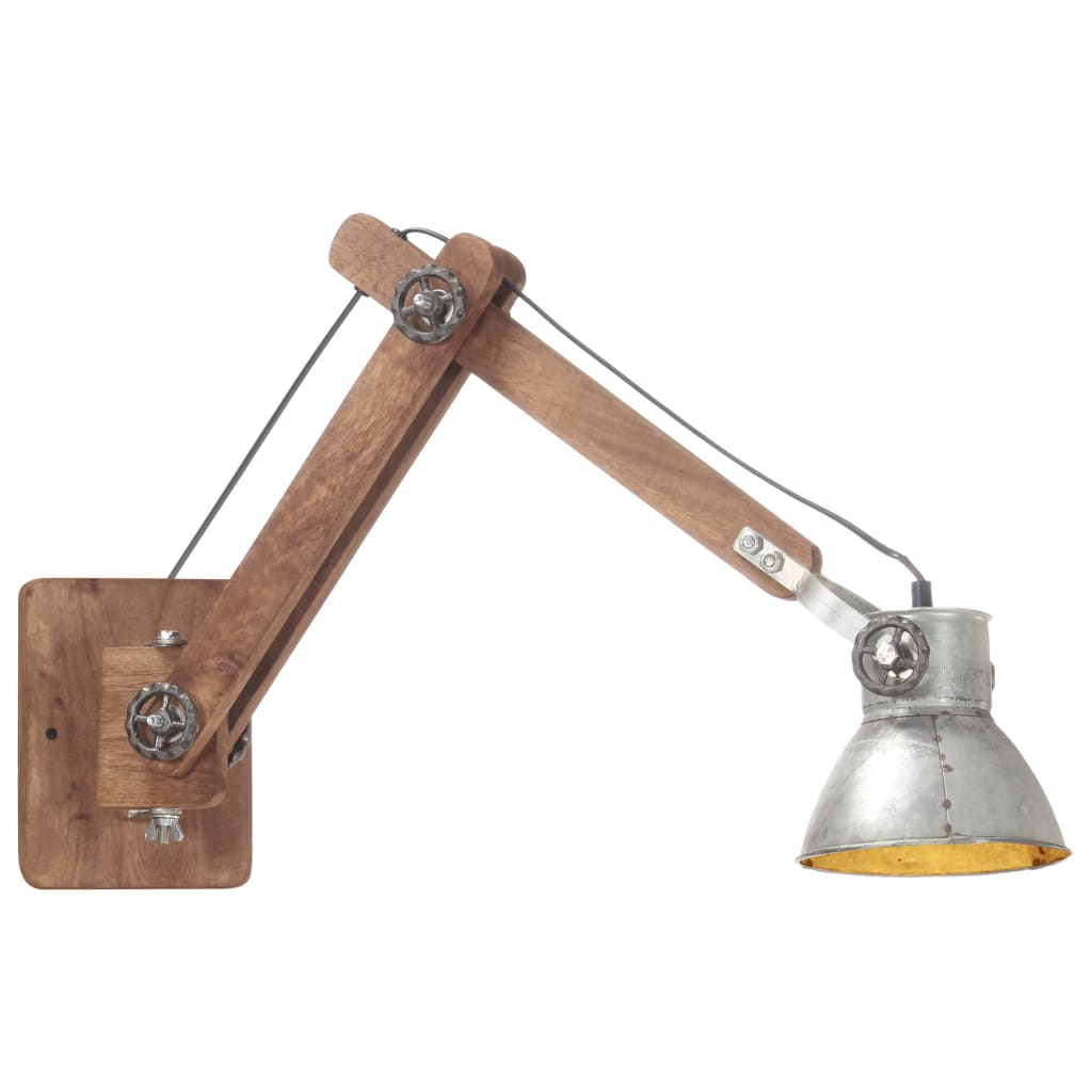 Lampa de perete stil industria vidaXL, Fier, (45-80) x 15 x 53 cm, Argintiu