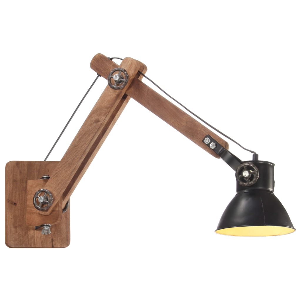 Lampa de perete stil industrial, vidaXL, Fier, (45-80) x 15 x 53 cm, Negru