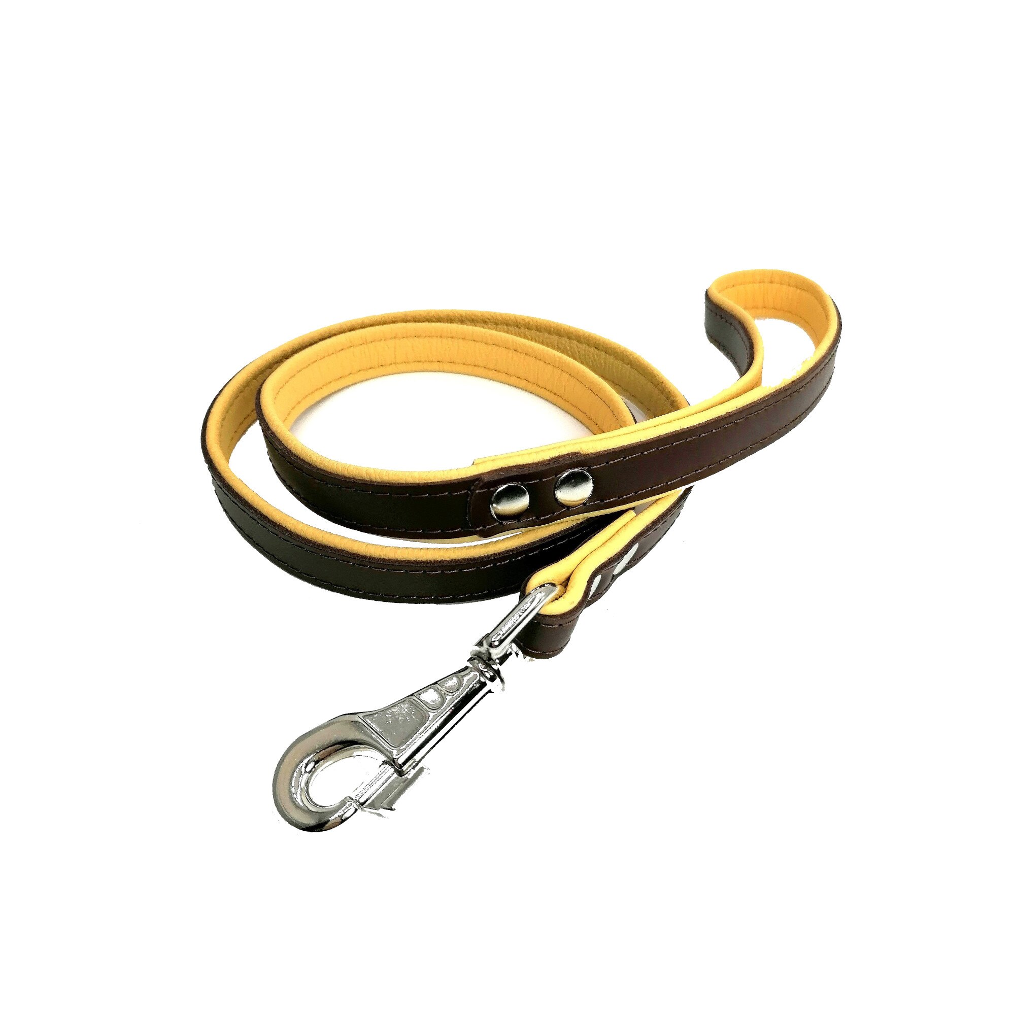 Lesa din piele naturala nappa maro 20 mm x 1.20 m