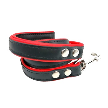 Lesa din piele naturala nappa negru 20 mm x 1.20 m Lesa din piele naturala nappa negru 20 mm x 1.20 m