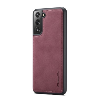Husa pentru Samsung Galaxy S21 Plus, CaseMe, slim piele, tip back cover, textura catifelata, Visiniu Husa pentru Samsung Galaxy S21 Plus, CaseMe, slim piele, tip back cover, textura catifelata, Visiniu