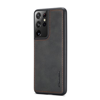 Husa pentru Samsung Galaxy S21 Ultra, CaseMe, slim piele, tip back cover, textura catifelata, Negru Husa pentru Samsung Galaxy S21 Ultra, CaseMe, slim piele, tip back cover, textura catifelata, Negru