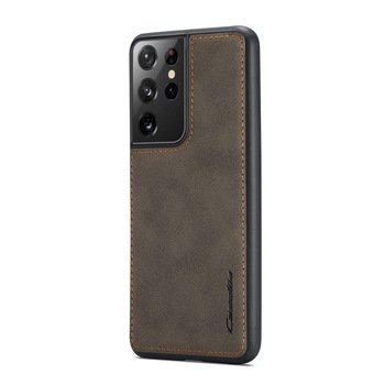Husa pentru Samsung Galaxy S21 Ultra, CaseMe, slim piele, tip back cover, textura catifelata, Maro coffee Husa pentru Samsung Galaxy S21 Ultra, CaseMe, slim piele, tip back cover, textura catifelata, Maro coffee